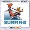 Surfer PNG Volcano Surfing Design