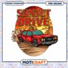 Sunset Drive PNG Red Classic Car Design