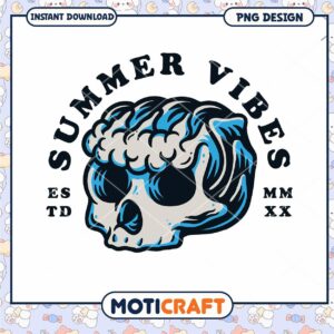 Summer Vibes Skull PNG Design