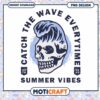 Summer Vibes Skull Wave PNG Design