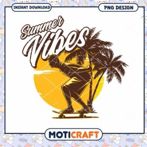 Summer Vibes Skateboard PNG Design