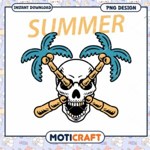 Summer Skull PNG Design Download