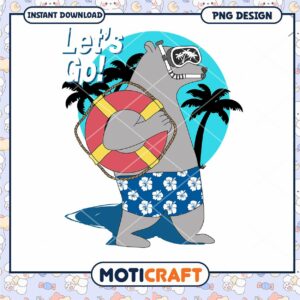Summer Bear PNG Lets Go Beach Design