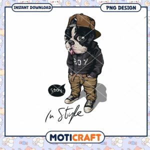 Stylish Boston Terrier PNG Design