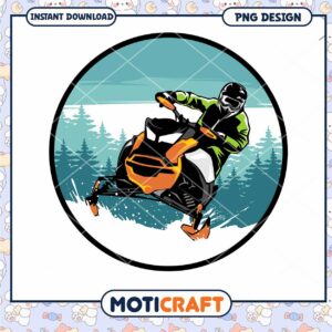 Snowmobile Rider PNG Design