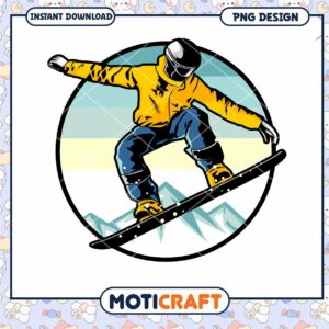Snowboarder PNG Design Instant Download
