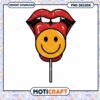 Smiling Face Lollipop PNG Design