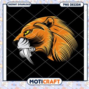 Smilodon PNG Design Instant Download
