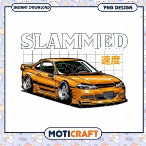 Slammed Nissan 240SX PNG Design
