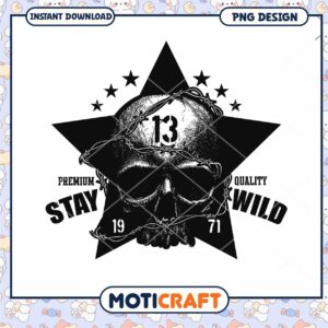 Skull Star PNG Design Stay Wild 13