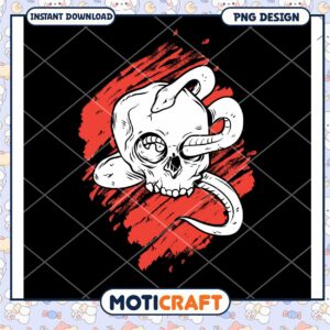 Skull Snake PNG Design Instant Download