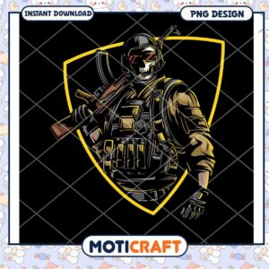 Skull Soldier PNG Design Instant Download
