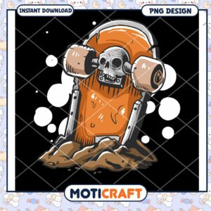 Skull Skateboard PNG Design
