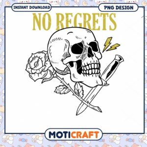 Skull Rose Knife PNG Design