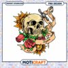 Skull Roses Sunflowers PNG Design