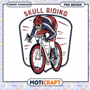 Skull Rider Cycling PNG Design