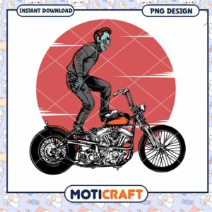 Skull Rider Motorcycle PNG Design