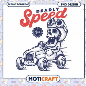 Skull Racer PNG Deadly Speed Design