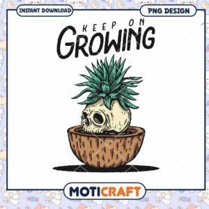 Skull Plant Pot PNG Design