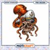 Skull Octopus Captain PNG Design 1 Skull Octopus Captain PNG Design