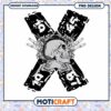 Skull Letter X PNG Design Instant Download