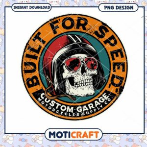 Skull Motorcycle PNG Design Instant Download