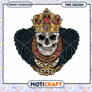 Skull King PNG Design Instant Download