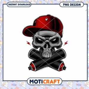 Skull Graffiti PNG Design