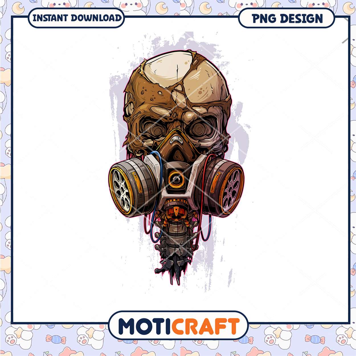 Skull Gas Mask PNG Design Instant Download Skull Gas Mask PNG Design Instant Download
