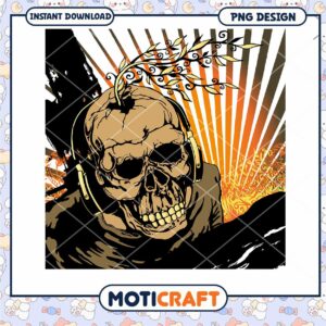 Skull DJ PNG Design Instant Download