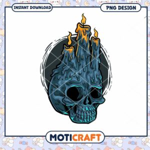 Skull Candle PNG Design Instant Download