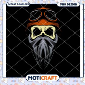 Skull Aviator PNG Design Instant Download