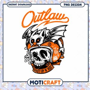 Skull Bat Outlaw PNG Design