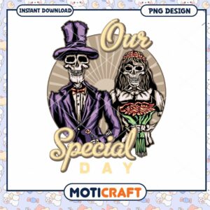 Skeleton Wedding PNG Design Instant Download