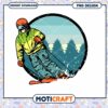 Skiing PNG Design Instant Download