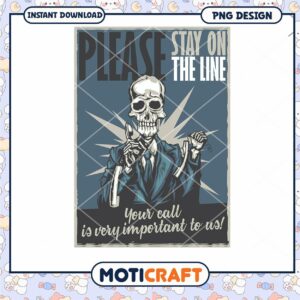 Skeleton Phone Call PNG Design