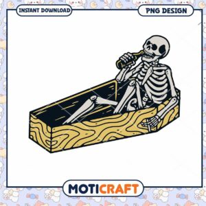 Skeleton in Coffin PNG Design