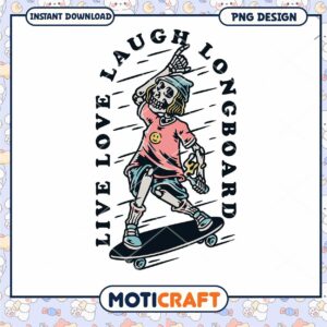 Skeleton Longboard PNG Design