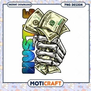 Skeleton Hands Holding Money PNG