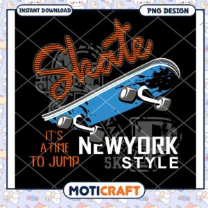 Skateboard PNG Design NY Style