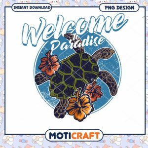 Sea Turtle Paradise PNG Design