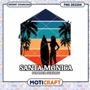 Santa Monica Summer Surfing PNG Design