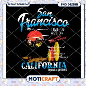 San Francisco Summer Surfing PNG Design