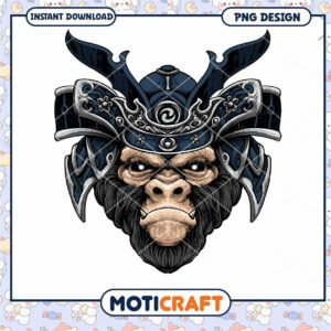 Samurai Gorilla PNG Design Download