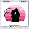 Romantic Couple Sunset PNG Silhouette