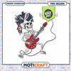 Rockin' Skeleton Guitar PNG Design
