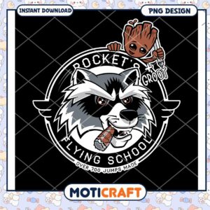 Rocket Raccoon Flying School PNG