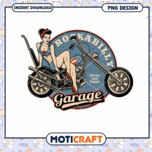 Rockabilly Garage Girl PNG Design