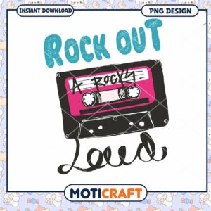 Rock Out Cassette Tape PNG Design