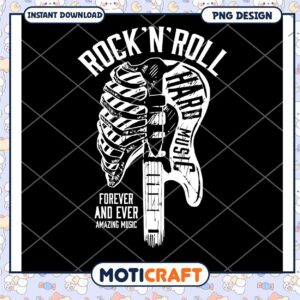 Rock N Roll Guitar PNG Design